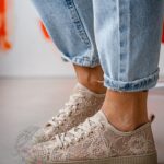 Trampki koronkowe boho Madam Blenor cappuccino