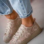 Trampki koronkowe boho Madam Blenor cappuccino