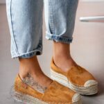 Espadryle na platformie Madam Hilo karmelowe