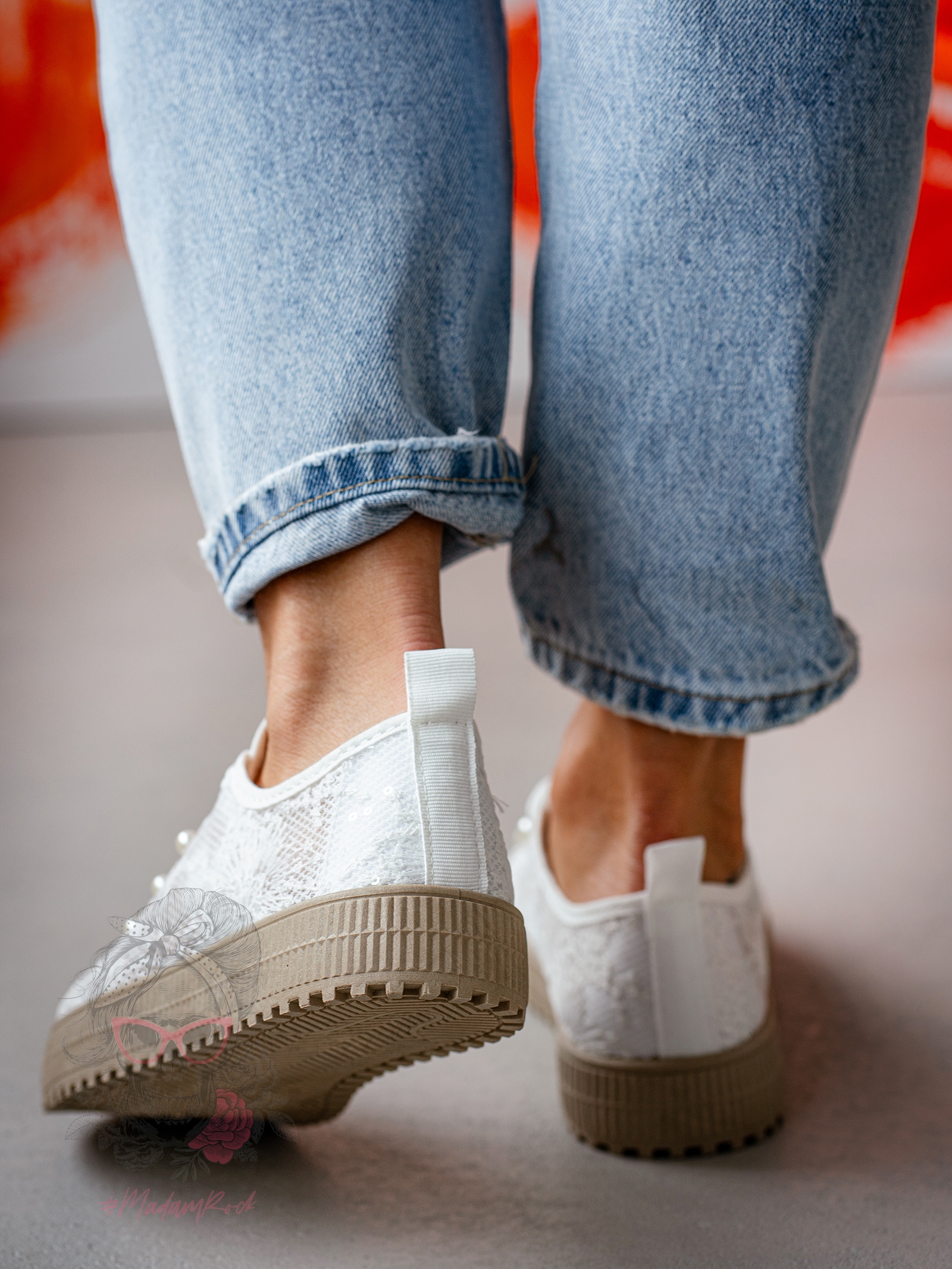 Trampki koronkowe boho Madam Blenor białe Trampki koronkowe boho Madam Blenor białe