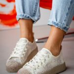 Trampki koronkowe boho Madam Blenor beżowe