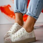 Trampki koronkowe boho Madam Blenor beżowe