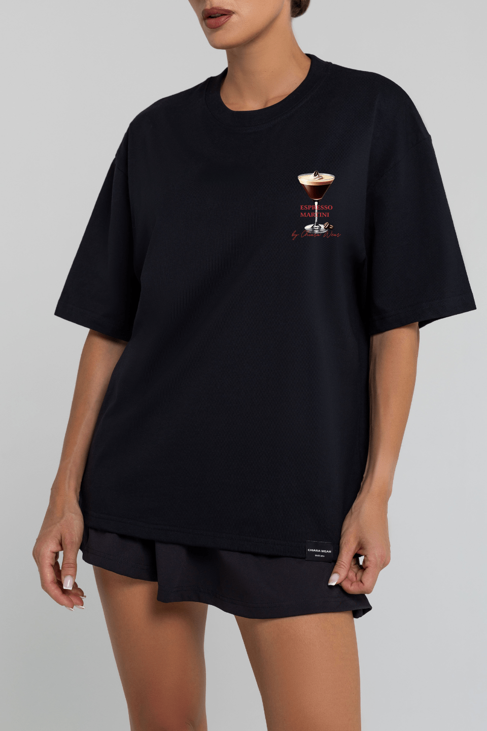 T-shirt oversize CHIARA MARTINI czarny