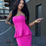 Komplet elegancki NB Momments różowy