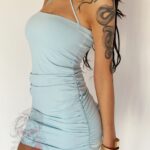 Sukienka marszczona mini NB Bibar błękitna