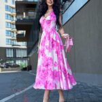 Sukienka midi NB Arelo różowa