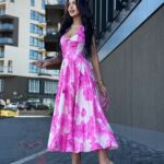 Sukienka midi NB Arelo różowa