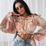 Bluzka typu hiszpanka GENTLE OLAVOGA tropical