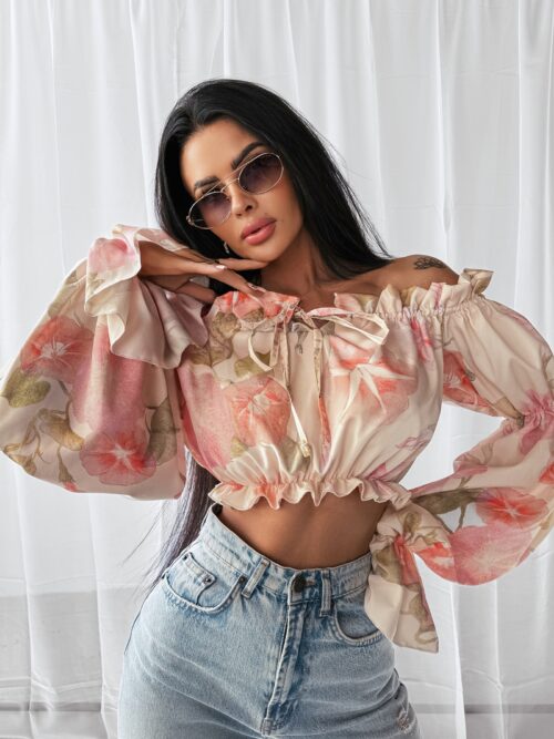 Bluzka typu hiszpanka GENTLE OLAVOGA tropical