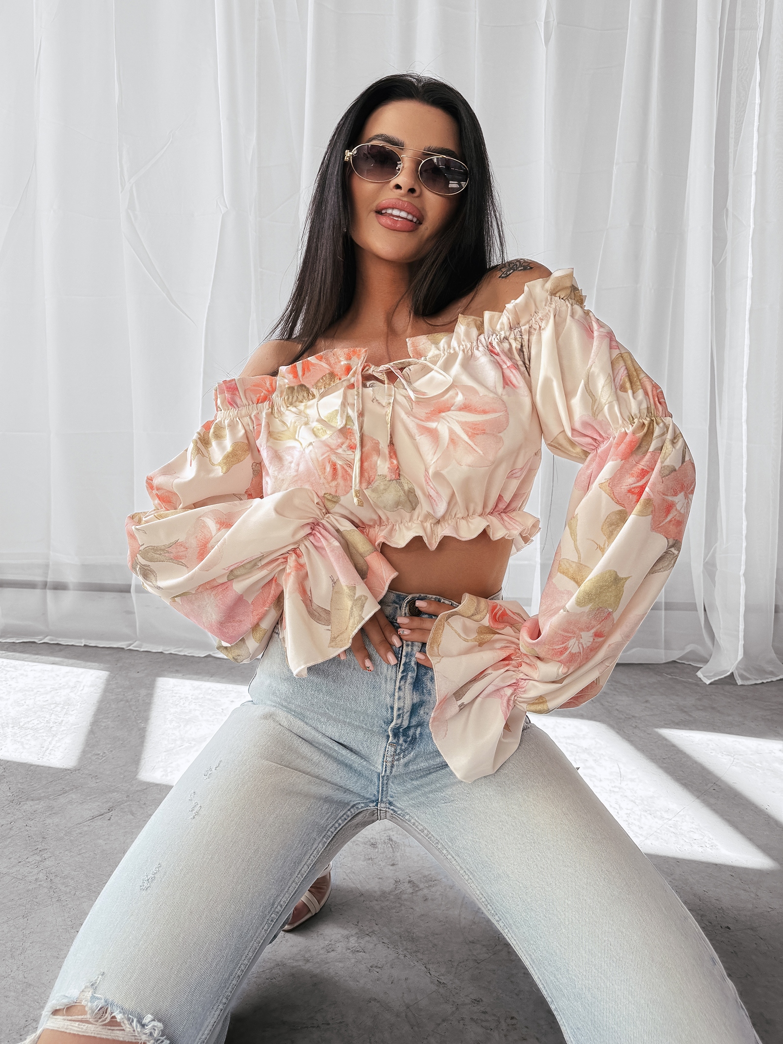 Bluzka typu hiszpanka GENTLE OLAVOGA tropical