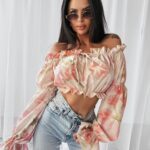 Bluzka typu hiszpanka GENTLE OLAVOGA tropical