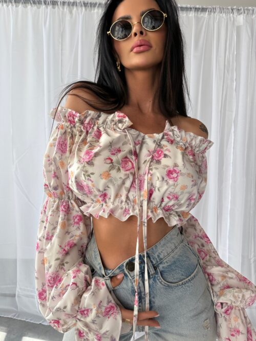 Bluzka typu hiszpanka GENTLE OLAVOGA romantic roses