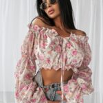 Bluzka typu hiszpanka GENTLE OLAVOGA romantic roses