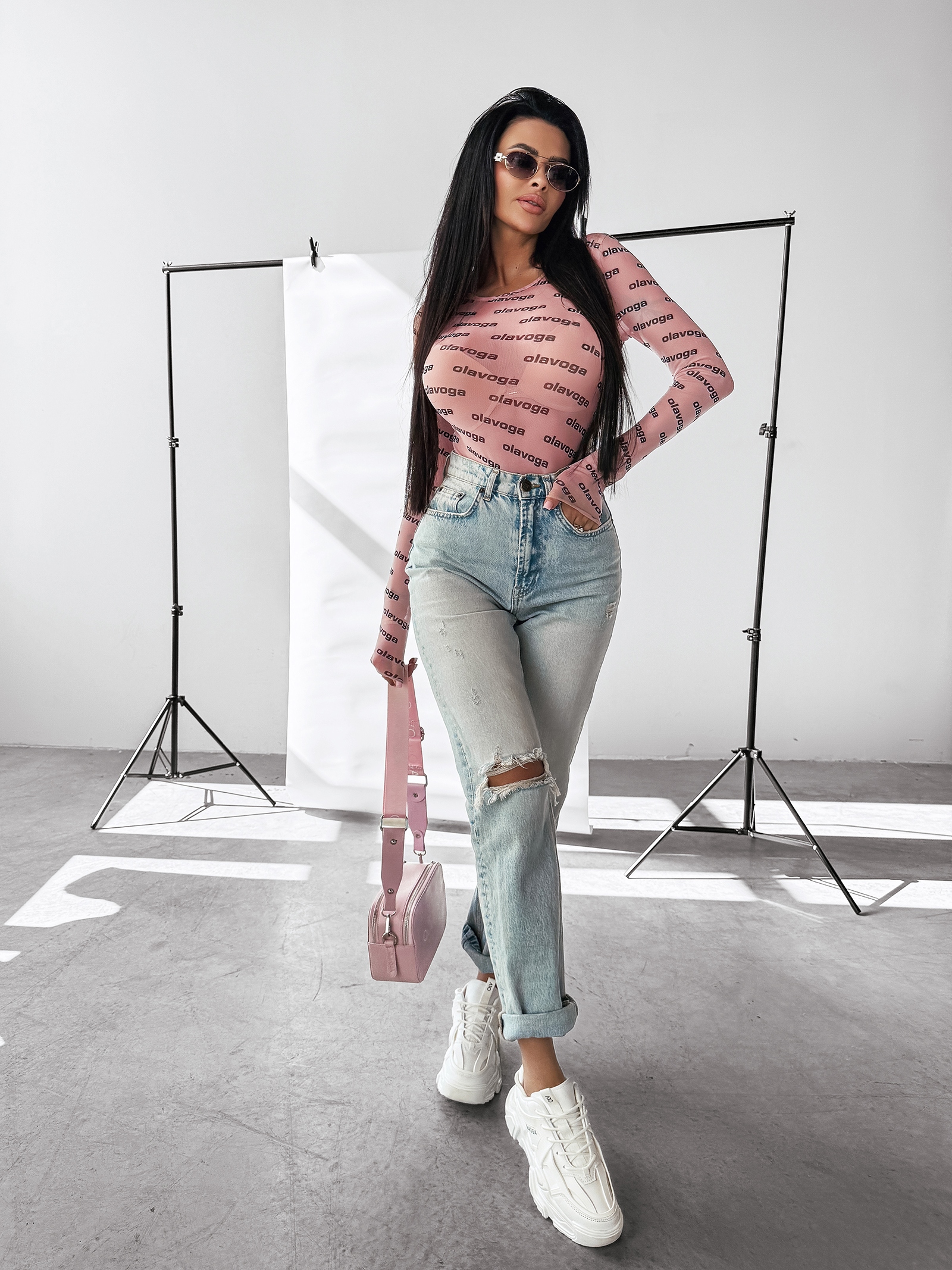 Body casualowe POND OLAVOGA pudrowy róż