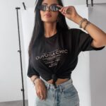 T-shirt ze złotym logowaniem EBRO OLAVOGA czarny