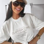 T-shirt ze złotym logowaniem EBRO OLAVOGA ecru