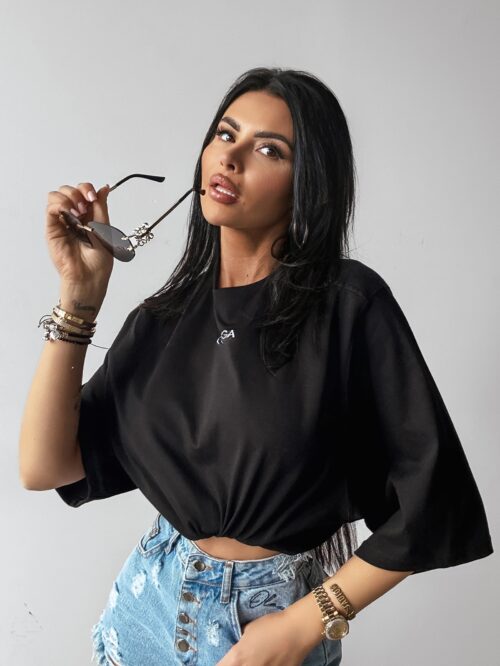 T-shirt bawełniany ONTARIO OLAVOGA czarny