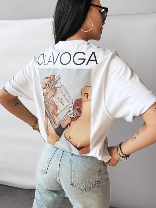 T-shirt bawełniany ONTARIO OLAVOGA biały