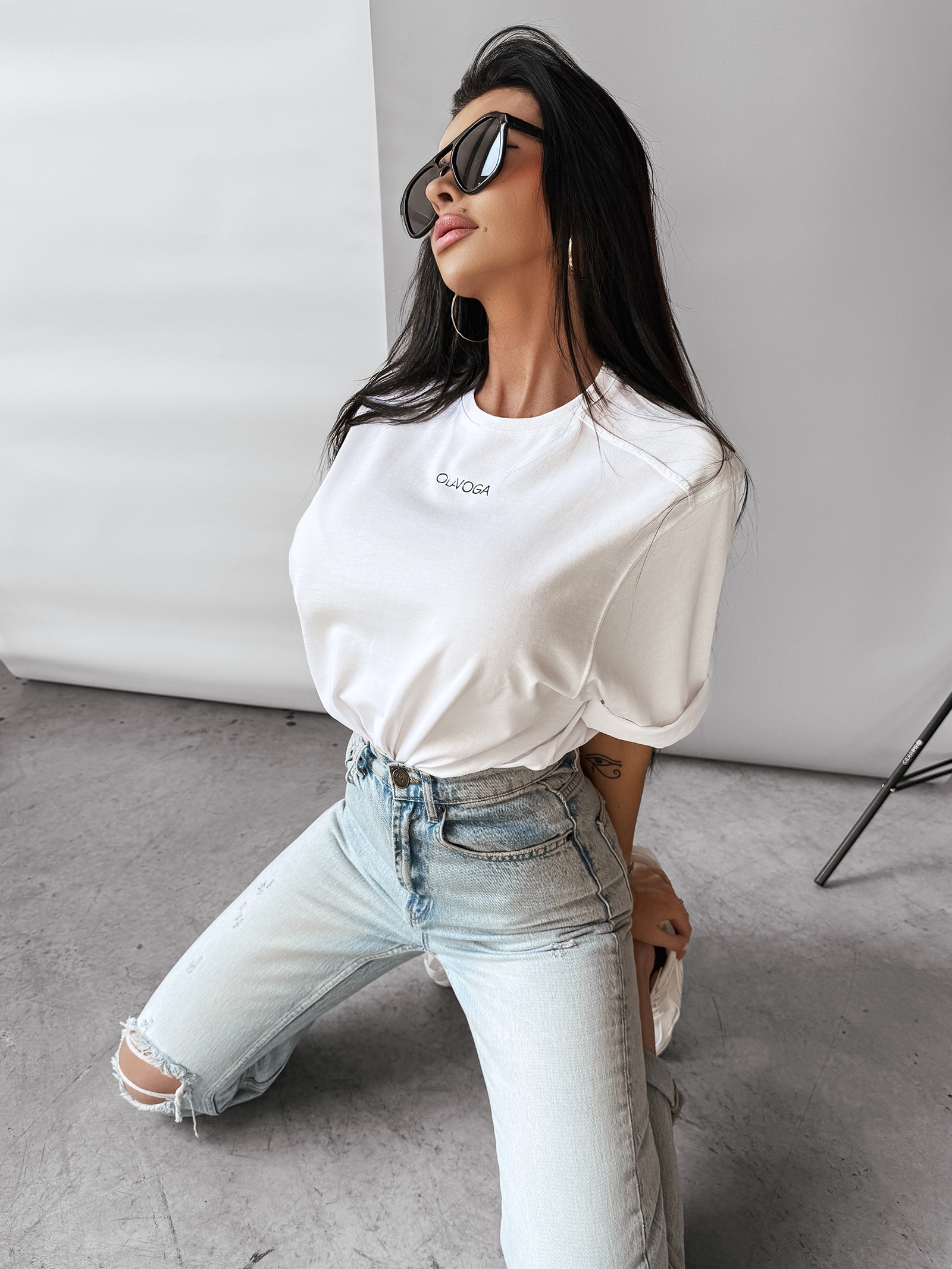 T-shirt bawełniany ONTARIO OLAVOGA biały