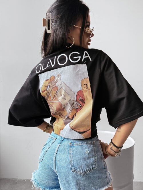 T-shirt bawełniany ONTARIO OLAVOGA czarny