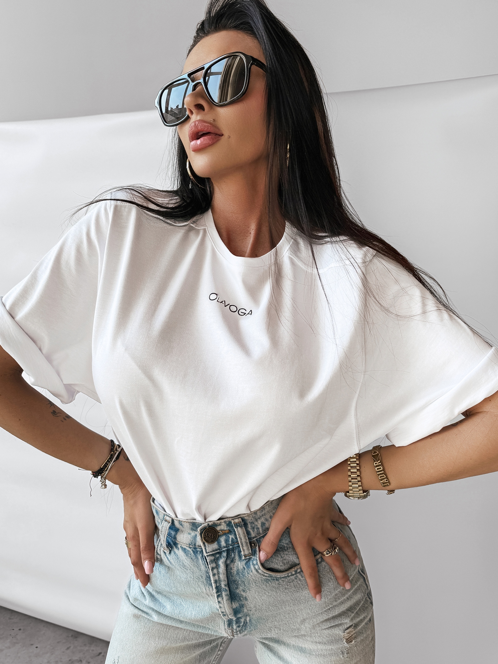 T-shirt bawełniany ONTARIO OLAVOGA biały