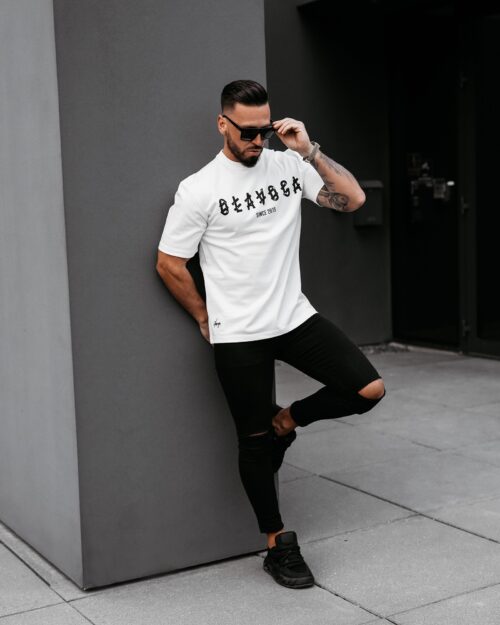 T-shirt męski bawełniany METAL OLAVOGA ecru