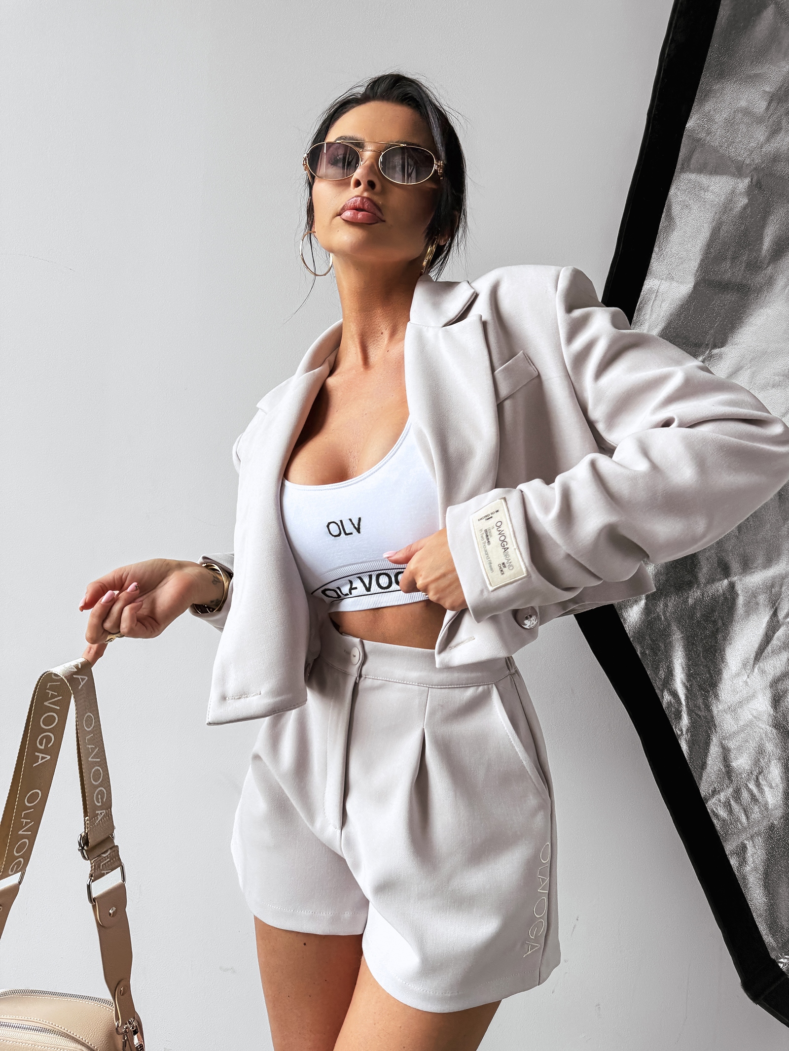 Spodenki eleganckie TINTO OLAVOGA szare