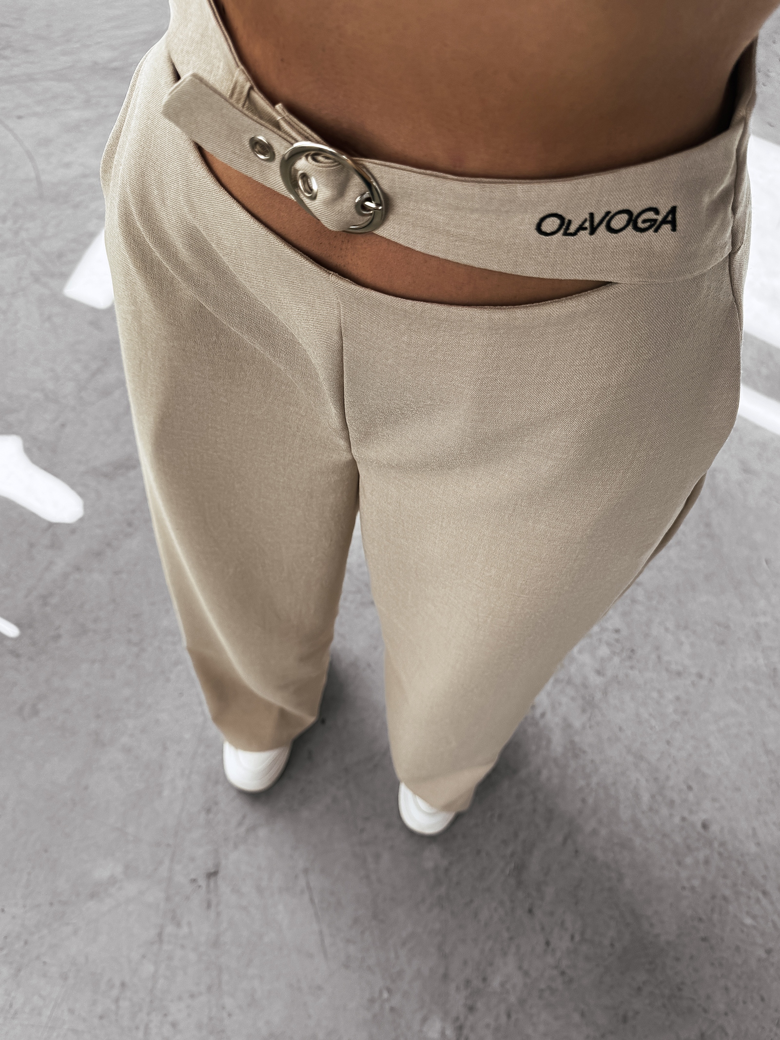 Spodnie casualowe SEINE OLAVOGA beżowe Spodnie casualowe SEINE OLAVOGA beżowe