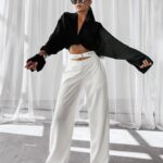 Spodnie casualowe SEINE OLAVOGA ecru