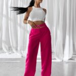 Spodnie casualowe SEINE OLAVOGA amarantowe