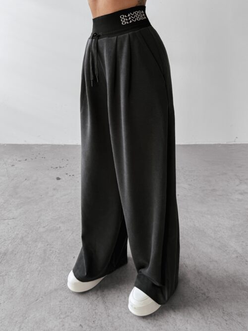 Spodnie z wysokim stanem XAUS OLAVOGA czarne