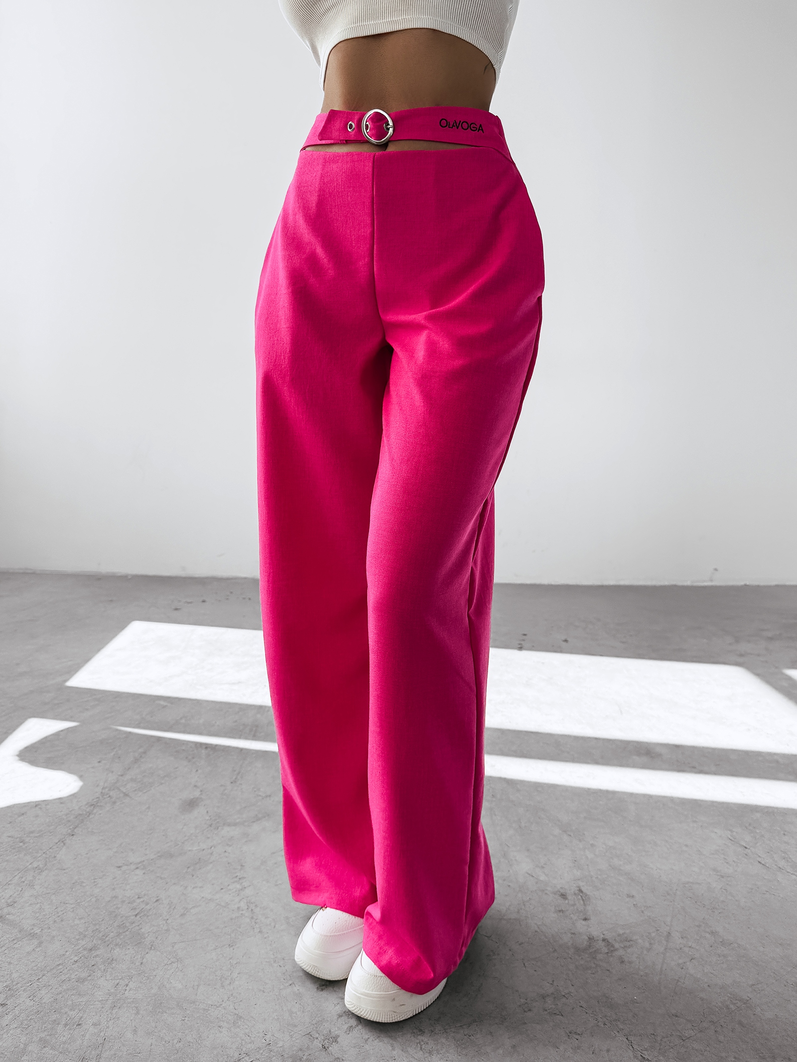 Spodnie casualowe SEINE OLAVOGA amarantowe