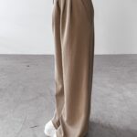 Spodnie z wysokim stanem XAUS OLAVOGA beżowe