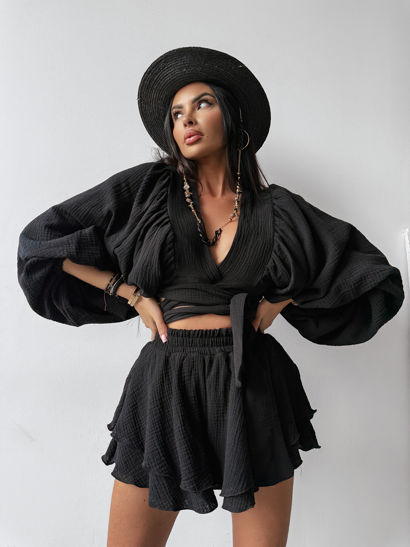 Komplet muślinowy NEGRONI OLAVOGA czarny