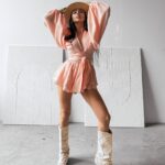 Komplet muślinowy NEGRONI OLAVOGA brzoskwiniowy