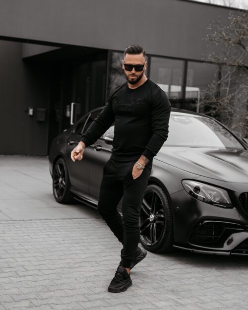 Komplet męski bawełniany KABUL OLAVOGA czarny