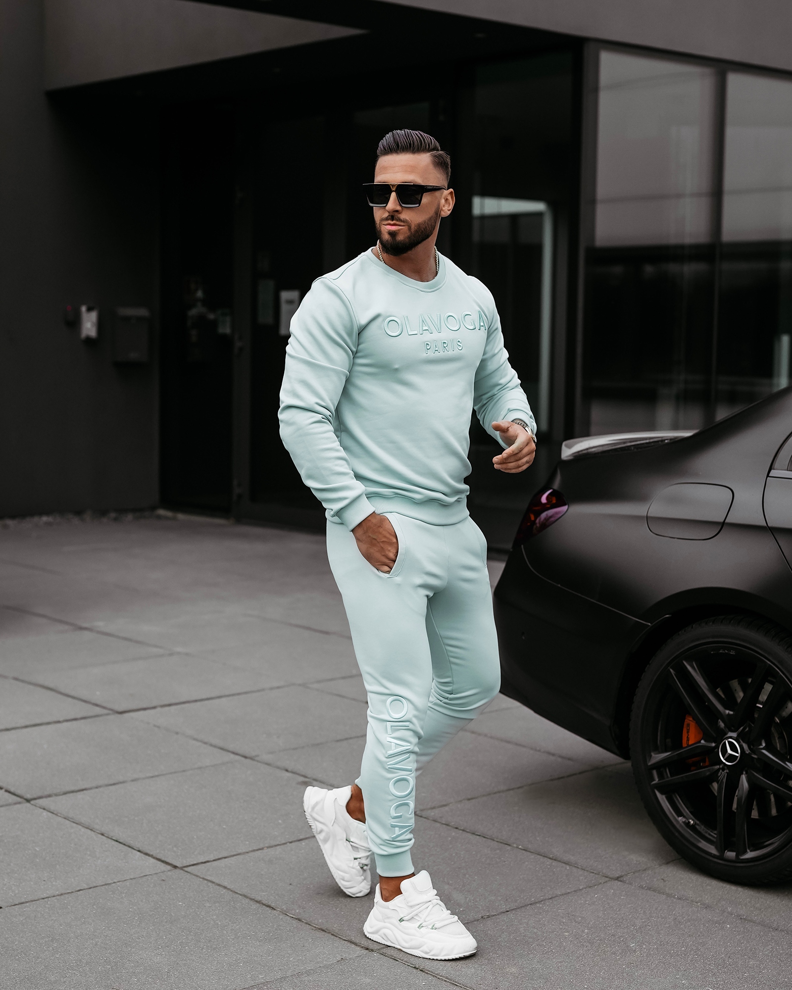 Komplet męski bawełniany KABUL OLAVOGA miętowy