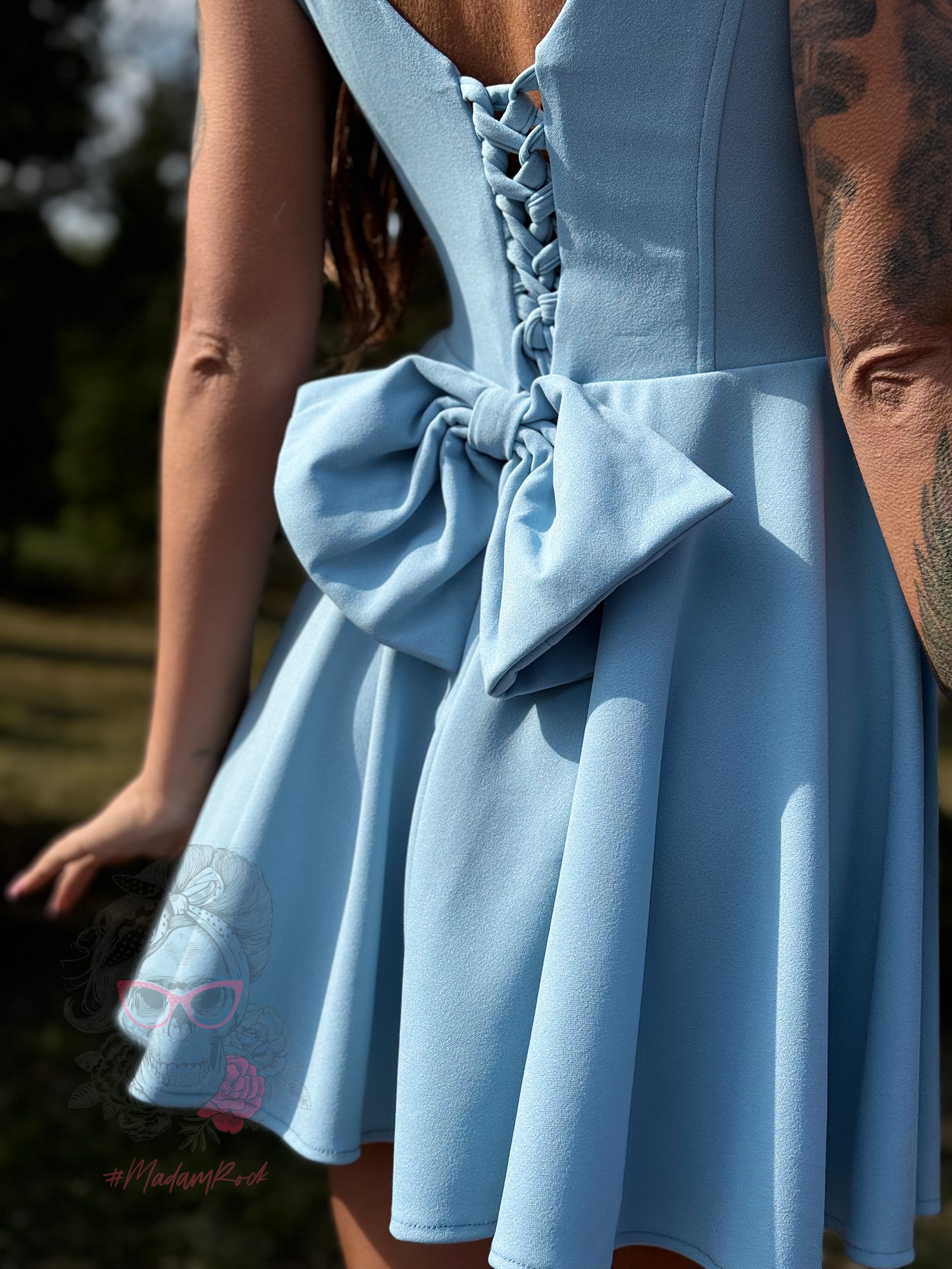 Sukienka rozkloszowana NB Lija niebieska