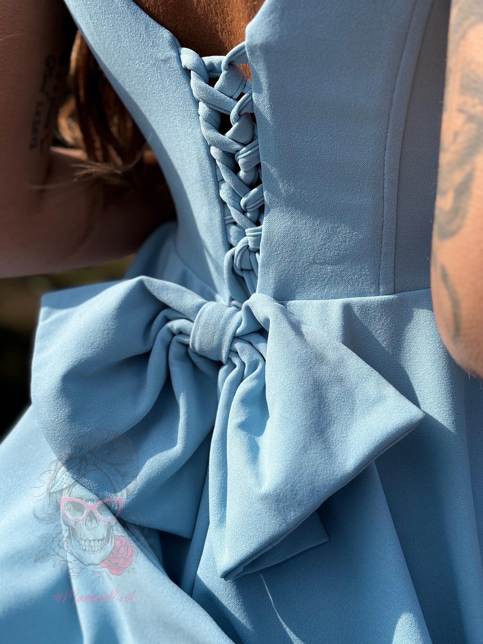 Sukienka rozkloszowana NB Lija niebieska