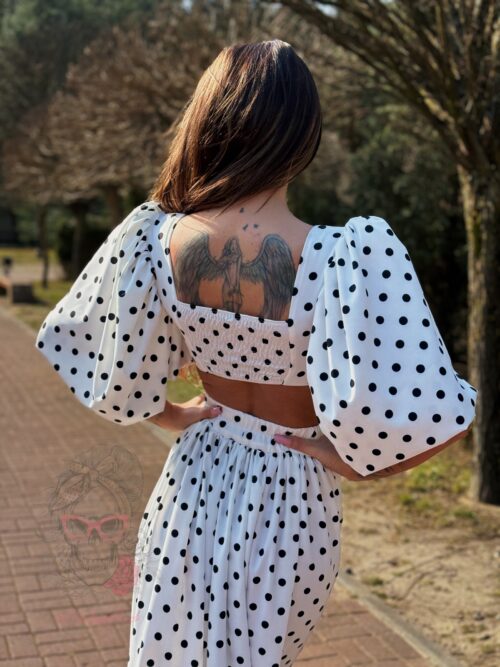 Komplet w kropki NB Bilbi biały