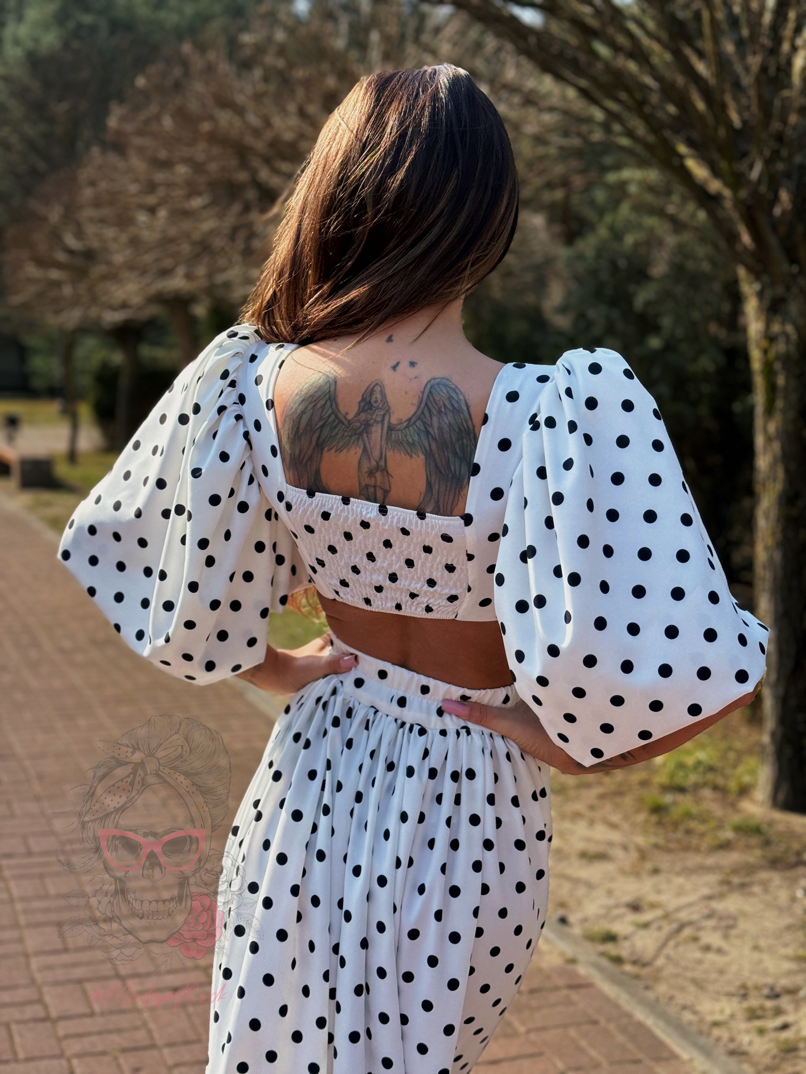 Komplet w kropki NB Bilbi biały