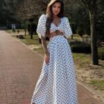 Komplet w kropki NB Bilbi biały