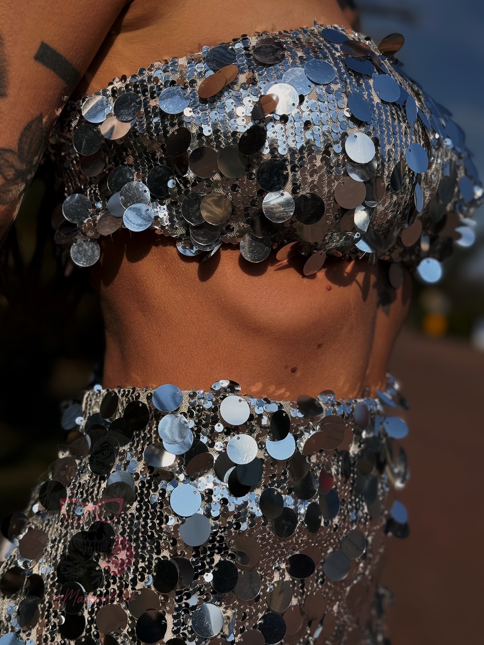 Top cekinowy NB Balonse srebrny