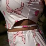 Komplet w kokardki NB Cesse pudrowy