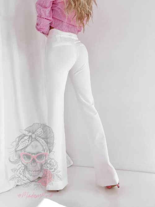 Spodnie eleganckie dzwony Keloni II białe