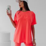 T-shirt oversize Cari Ola Voga pomarańczowy