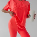 T-shirt oversize Cari Ola Voga pomarańczowy