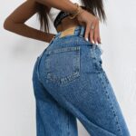 Spodnie jeansowe LEOIA OLAVOGA ciemnoniebieskie