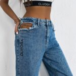 Spodnie jeansowe LEOIA OLAVOGA ciemnoniebieskie