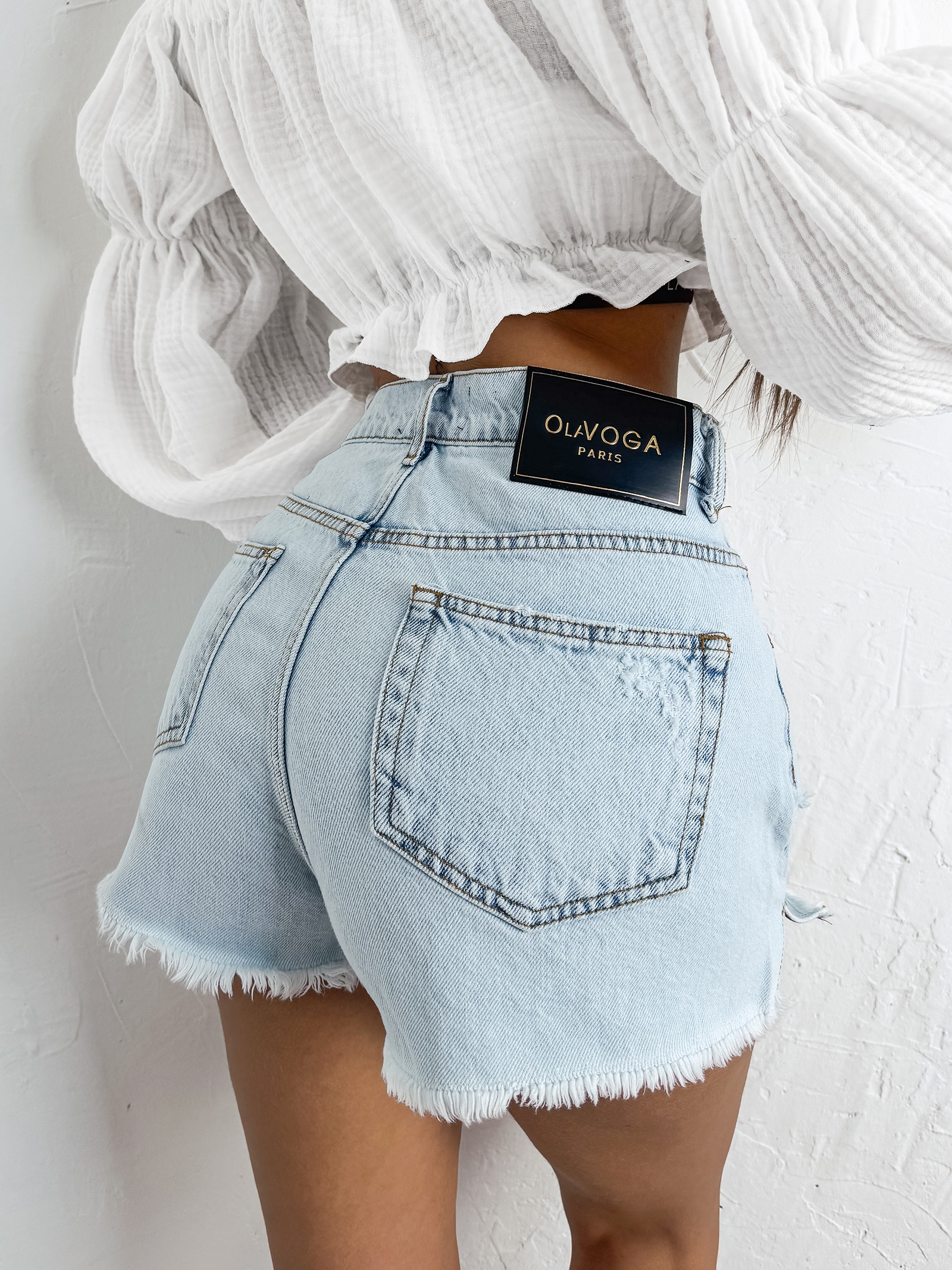 Szorty damskie FLYLIE OLAVOGA jasnoniebieskie